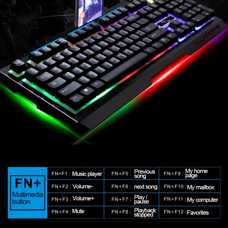 ZGB G700 104 Keys USB Wired Mechanical Feel Glowing Metal Panel Suspension Gaming Keyboard with Phone Holder(Gold) - Wired Keyboard by PMC Jewellery | Online Shopping South Africa | PMC Jewellery | Buy Now Pay Later Mobicred