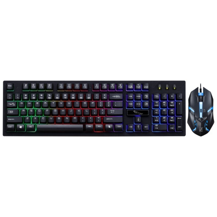 ZGB G20 1600 DPI Professional Wired Glowing Mechanical Feel Suspension Keyboard + Optical Mouse Kit for Laptop, PC(Black) - free shipping - PMC Jewellery - Order now!