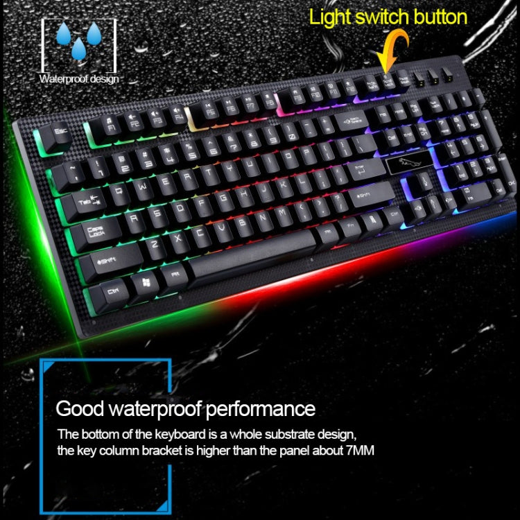 ZGB G20 1600 DPI Professional Wired Glowing Mechanical Feel Suspension Keyboard + Optical Mouse Kit for Laptop, PC(Black) - free shipping - PMC Jewellery - Order now!
