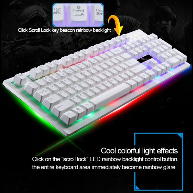 ZGB G20 1600 DPI Professional Wired Glowing Mechanical Feel Suspension Keyboard + Optical Mouse Kit for Laptop, PC(White) - Wired Keyboard by PMC TechLife | Online Shopping South Africa | PMC TechLife | Buy Now Pay Later Mobicred