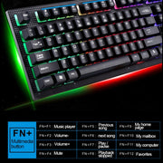 ZGB G20 1600 DPI Professional Wired Glowing Mechanical Feel Suspension Keyboard + Optical Mouse Kit for Laptop, PC(White)