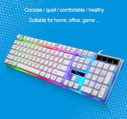ZGB G21 1600 DPI Professional Wired Colorful Backlight Mechanical Feel Suspension Keyboard + Optical Mouse Kit for Laptop, PC(White)