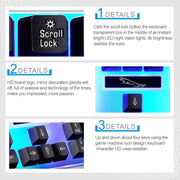 ZGB G21 1600 DPI Professional Wired Colorful Backlight Mechanical Feel Suspension Keyboard + Optical Mouse Kit for Laptop, PC(White)