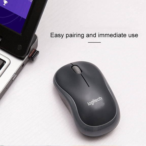 Logitech M186 Wireless Mouse Office Power Saving USB Laptop Desktop Computer Universal(Black Grey)