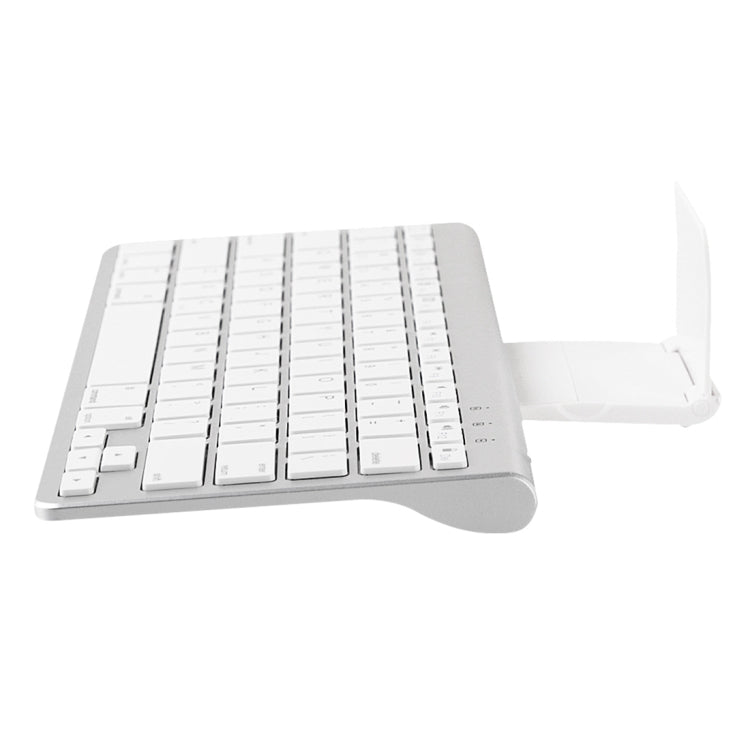 MC Saite 460BT 78 Keys Ultra-thin Mini Wireless Bluetooth Keyboard, Built-in Holder, Support Android / iOS / Windows System(Silver) - Wireless Keyboard by MC Saite | Online Shopping South Africa | PMC Jewellery | Buy Now Pay Later Mobicred