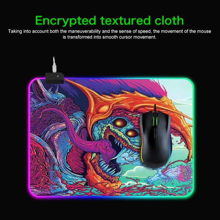 Computer Monster Pattern Illuminated Mouse Pad, Size: 90 x 30 x 0.4cm