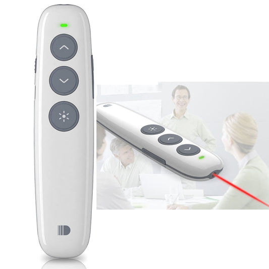 Doosl DSIT007 2.4GHz Rechargeable Powerpoint Presentation Wireless Cliker Remote Control Pen, Control Distance: 10m(White) - free shipping - PMC Jewellery - Order now!