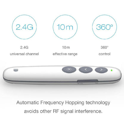 Doosl DSIT007 2.4GHz Rechargeable Powerpoint Presentation Wireless Cliker Remote Control Pen, Control Distance: 10m(White) - free shipping - PMC Jewellery - Order now!
