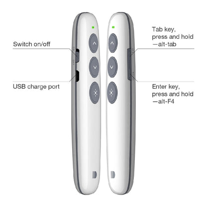 Doosl DSIT007 2.4GHz Rechargeable Powerpoint Presentation Wireless Cliker Remote Control Pen, Control Distance: 10m(White) - free shipping - PMC Jewellery - Order now!
