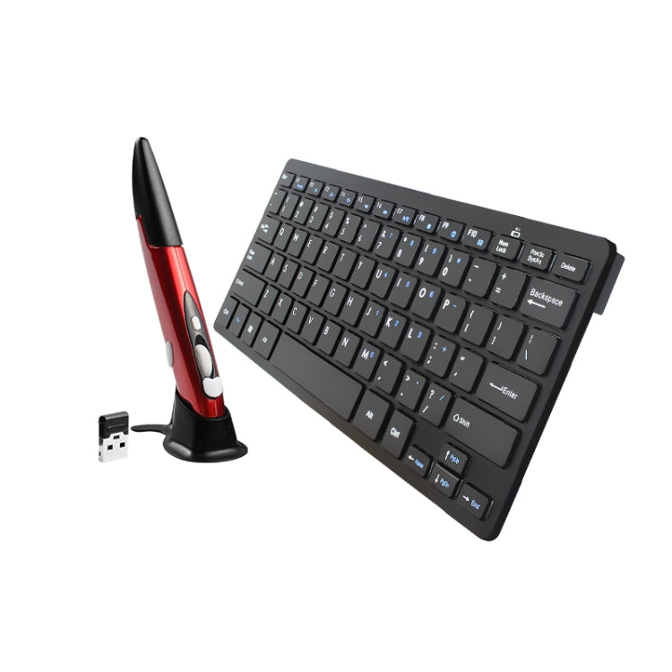 KM-808 2.4GHz Wireless Multimedia Keyboard + Wireless Optical Pen Mouse with USB Receiver Set for Computer PC Laptop, Random Pen Mouse Color Delivery(Black) - free shipping - PMC Jewellery - Order now!