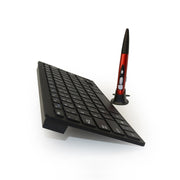 KM-808 2.4GHz Wireless Multimedia Keyboard + Wireless Optical Pen Mouse with USB Receiver Set for Computer PC Laptop, Random Pen Mouse Color Delivery(Black)