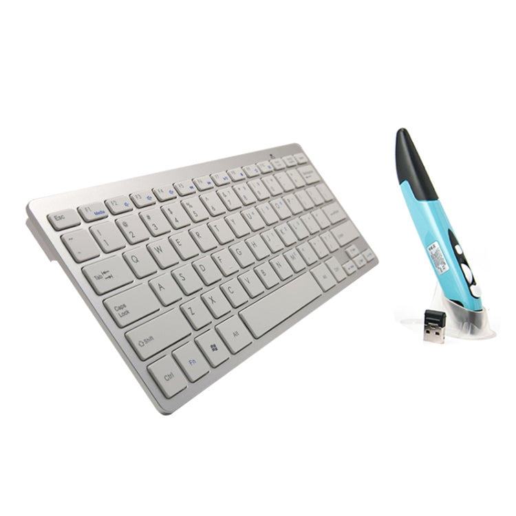 KM-808 2.4GHz Wireless Multimedia Keyboard + Wireless Optical Pen Mouse with USB Receiver Set for Computer PC Laptop, Random Pen Mouse Color Delivery(White) - Wireless Keyboard by PMC Jewellery | Online Shopping South Africa | PMC Jewellery | Buy Now Pay Later Mobicred