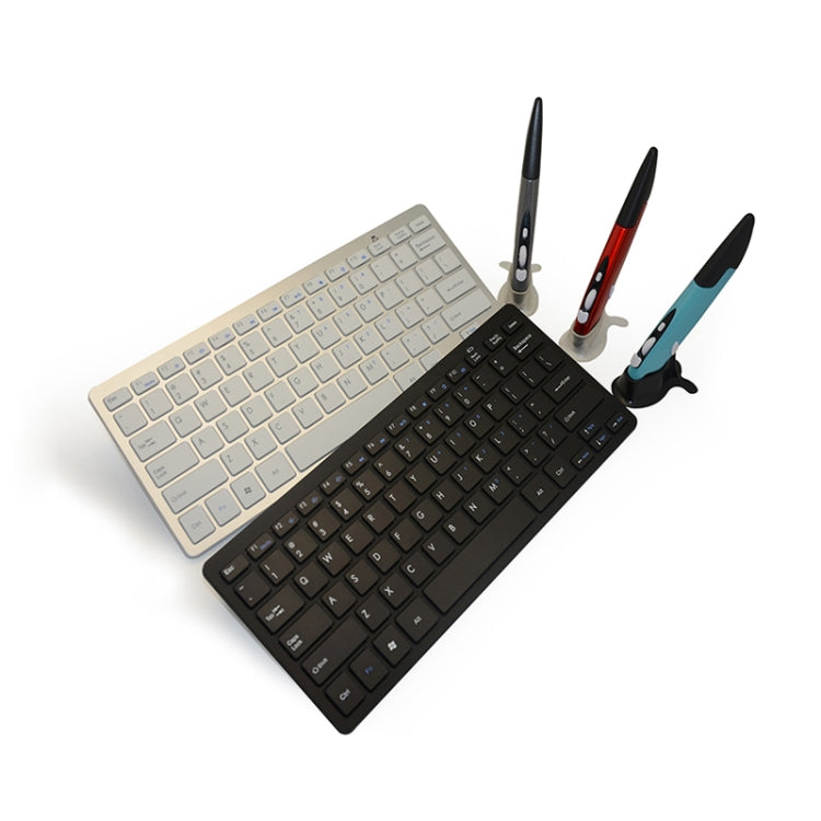 KM-808 2.4GHz Wireless Multimedia Keyboard + Wireless Optical Pen Mouse with USB Receiver Set for Computer PC Laptop, Random Pen Mouse Color Delivery(White) - Wireless Keyboard by PMC Jewellery | Online Shopping South Africa | PMC Jewellery | Buy Now Pay Later Mobicred