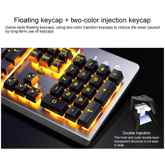 YINDIAO K002 USB Wired Mechanical Feel RGB Backlight Keyboard + Optical Silent Mouse Set(Black)