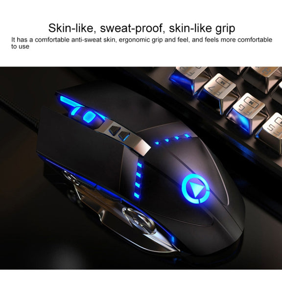 YINDIAO K002 USB Wired Mechanical Feel RGB Backlight Keyboard + Optical Mouse Set(White)