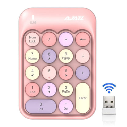 Ajazz AK18 2.4G Mini Wireless Mixed Color Keys Numeric Keyboard (Pink) - free shipping - PMC Jewellery - Order now!