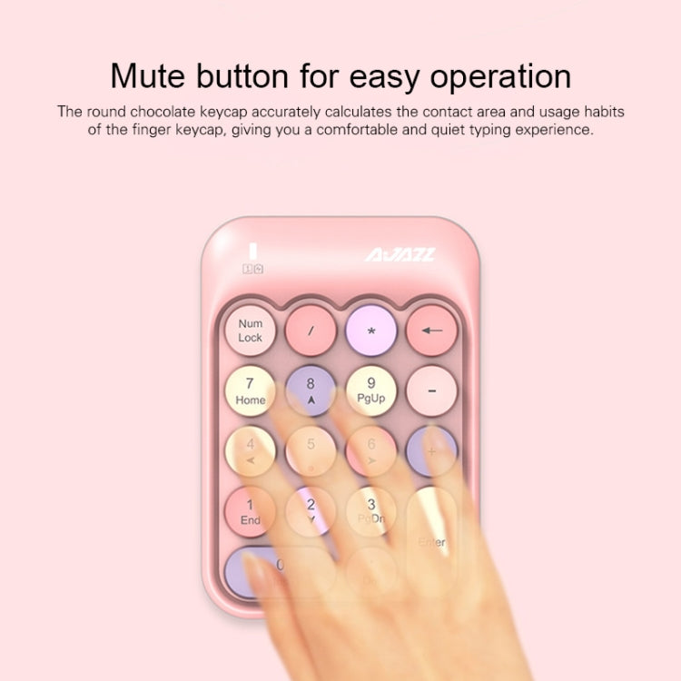 Ajazz AK18 2.4G Mini Wireless Mixed Color Keys Numeric Keyboard (Pink) - free shipping - PMC Jewellery - Order now!