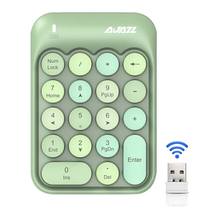 Ajazz AK18 2.4G Mini Wireless Mixed Color Keys Numeric Keyboard (Green) - free shipping - PMC Jewellery - Order now!
