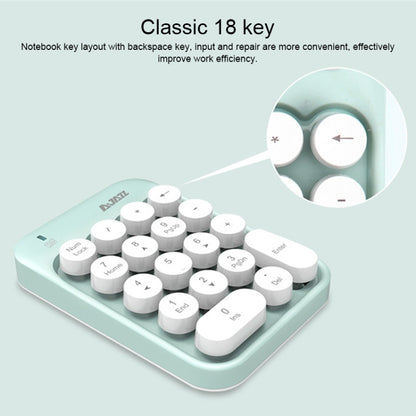 Ajazz AK18 2.4G Mini Wireless Mixed Color Keys Numeric Keyboard (Green) - free shipping - PMC Jewellery - Order now!