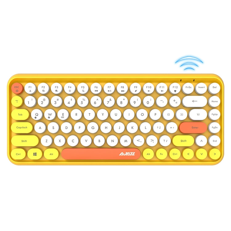 Ajazz 308I 84 Keys Tablet Mobile Phone Computer Household Office Bluetooth Keyboard(Yellow) - free shipping - PMC Jewellery - Order now!
