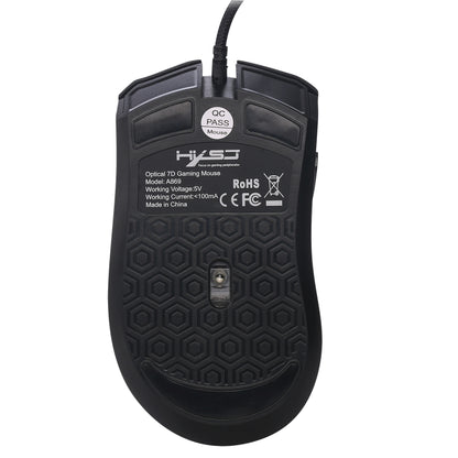 HXSJ A869 Colorful Glowing Wired Game 7-Keys 3200 DPI Adjustable Ergonomics Optical Mouse - Wired Mice by HXSJ | Online Shopping South Africa | PMC Jewellery | Buy Now Pay Later Mobicred