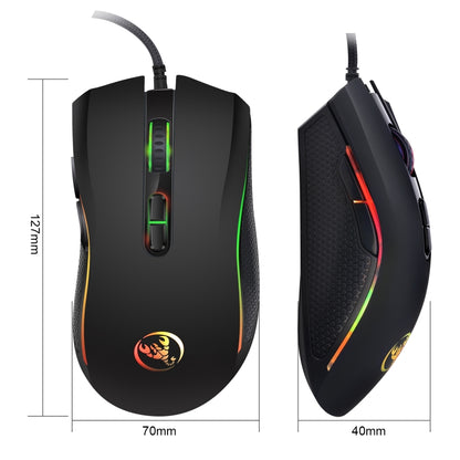 HXSJ A869 Colorful Glowing Wired Game 7-Keys 3200 DPI Adjustable Ergonomics Optical Mouse - Wired Mice by HXSJ | Online Shopping South Africa | PMC Jewellery | Buy Now Pay Later Mobicred