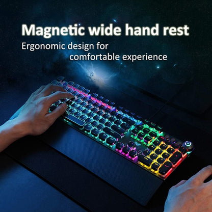 AULA F2088 108 Keys Mixed Light Plating Punk Mechanical Blue Switch Wired USB Gaming Keyboard with Metal Button(Silver) - free shipping - PMC Jewellery - Order now!