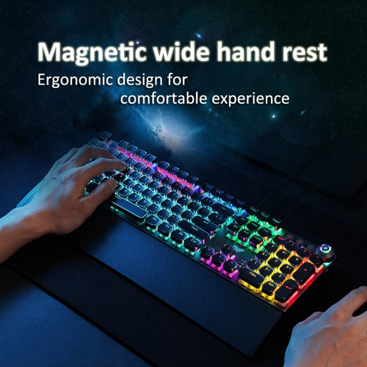 AULA F2088 108 Keys Mixed Light Plating Punk Mechanical Blue Switch Wired USB Gaming Keyboard with Metal Button(Silver)
