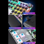 AULA F2088 108 Keys Mixed Light Plating Punk Mechanical Blue Switch Wired USB Gaming Keyboard with Metal Button(Silver)