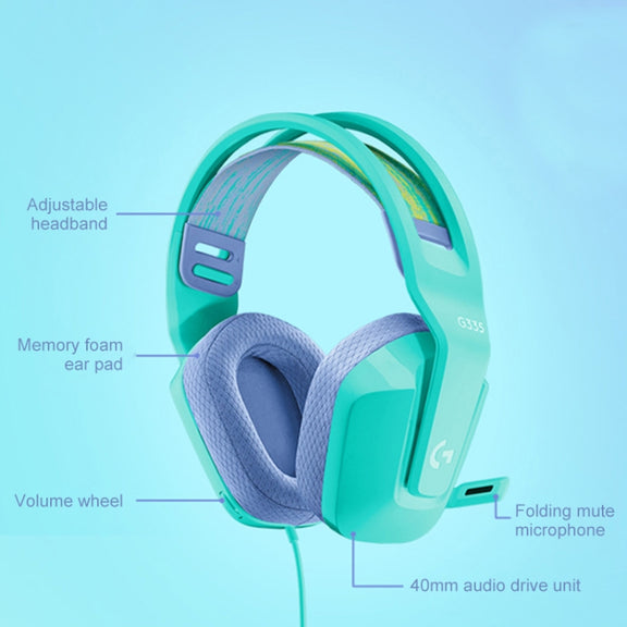 Logitech G335 Foldable Wired Gaming Headset with Microphone (Black)