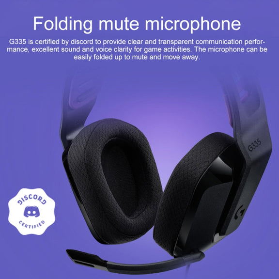 Logitech G335 Foldable Wired Gaming Headset with Microphone (Black)