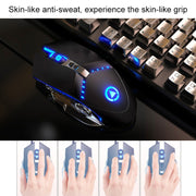 YINDIAO V2 Mechanical Feel Gaming Keyboard Mouse Set (White Rainbow Light)