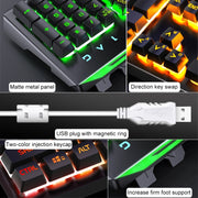 YINDIAO V2 Mechanical Feel Gaming Keyboard Mouse Set (Black Rainbow Light)