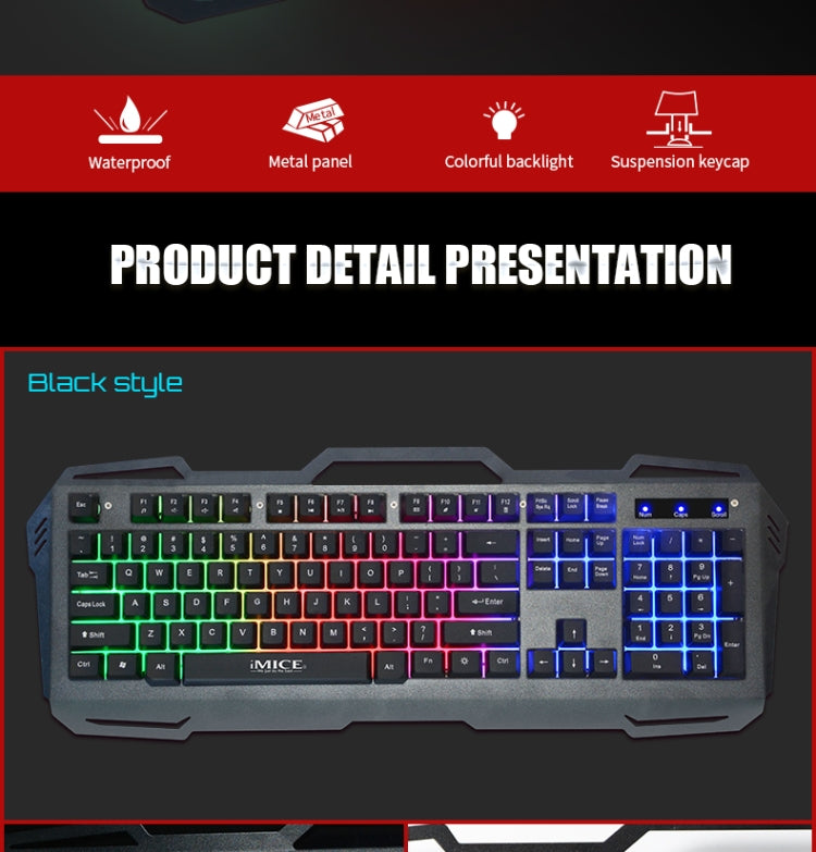 iMICE AK-400 USB Interface 104 Keys Wired Colorful Backlight Gaming Keyboard for Computer PC Laptop(Black) - free shipping - PMC Jewellery - Order now!