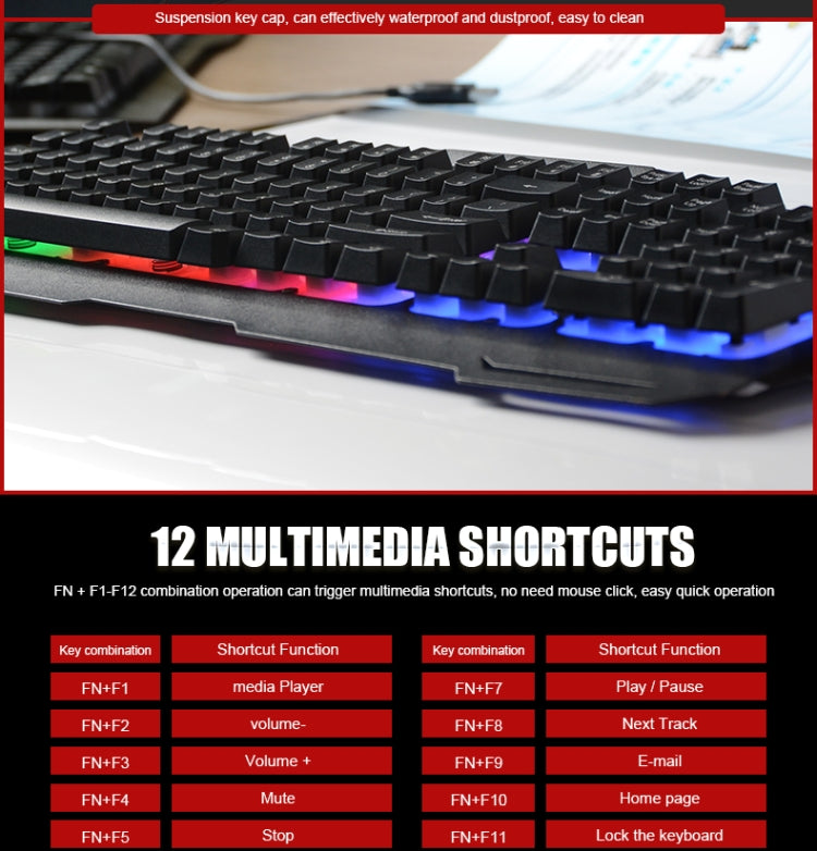 iMICE AK-400 USB Interface 104 Keys Wired Colorful Backlight Gaming Keyboard for Computer PC Laptop(Black) - free shipping - PMC Jewellery - Order now!