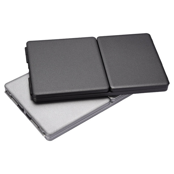 GK408 Three-fold Rechargeable Wireless Bluetooth Keyboard with Touchpad, Support Android / IOS / Windows (Black Grey)