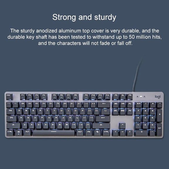 Logitech K845 CHERRY Blue Axis Backlit Mechanical Wired Keyboard, Cable Length: 1.8m