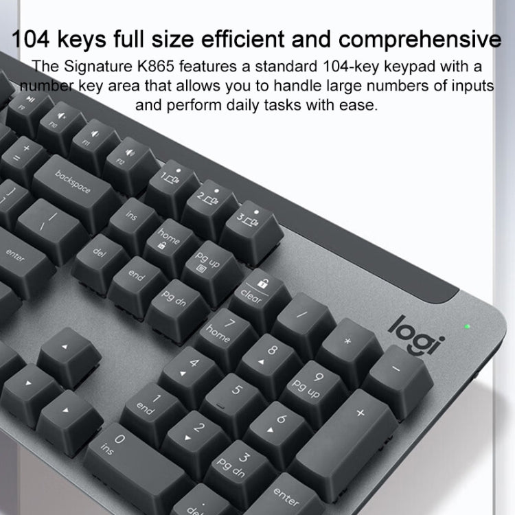 Logitech K865 104 Keys Wireless Bluetooth Mechanical Keyboard, Red Shaft (Blue)