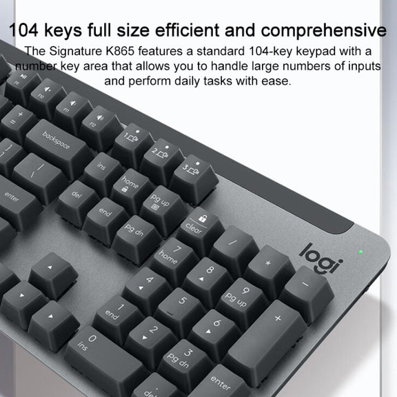 Logitech K865 104 Keys Wireless Bluetooth Mechanical Keyboard, Red Shaft (White)