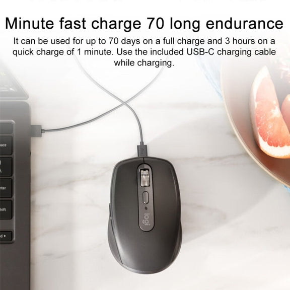 Logitech MX Anywhere 3S 4 Keys Wireless Bluetooth Dual Mode Mute Mouse (White)