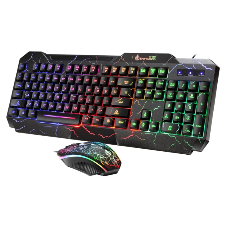 SHIPADOO D620 104-key Wired RGB Color Cracked Backlight Gaming Keyboard Mouse Kit for Laptop, PC - Wired Keyboard by SHIPADOO | Online Shopping South Africa | PMC Jewellery | Buy Now Pay Later Mobicred
