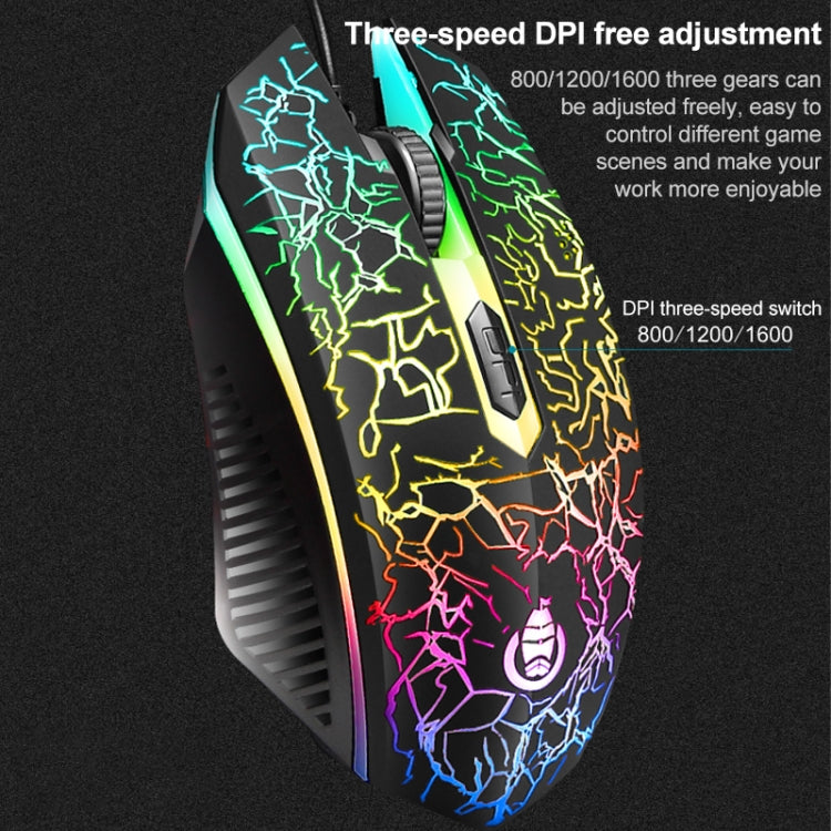 SHIPADOO D620 104-key Wired RGB Color Cracked Backlight Gaming Keyboard Mouse Kit for Laptop, PC - Wired Keyboard by SHIPADOO | Online Shopping South Africa | PMC Jewellery | Buy Now Pay Later Mobicred