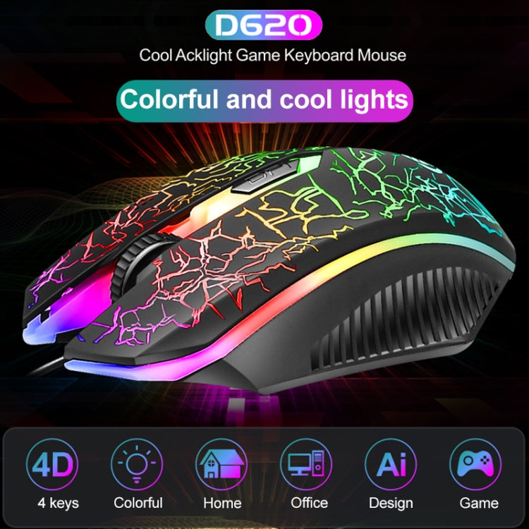 SHIPADOO D620 104-key Wired RGB Color Cracked Backlight Gaming Keyboard Mouse Kit for Laptop, PC - Wired Keyboard by SHIPADOO | Online Shopping South Africa | PMC Jewellery | Buy Now Pay Later Mobicred