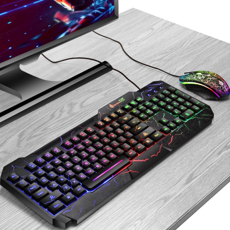 SHIPADOO D620 104-key Wired RGB Color Cracked Backlight Gaming Keyboard Mouse Kit for Laptop, PC - Wired Keyboard by SHIPADOO | Online Shopping South Africa | PMC Jewellery | Buy Now Pay Later Mobicred