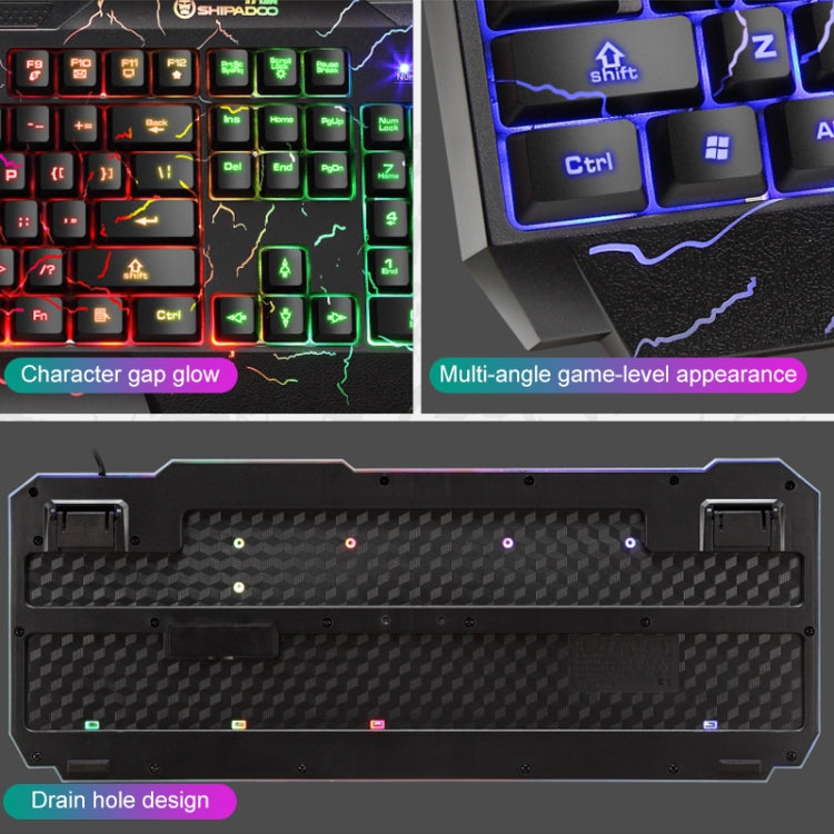 SHIPADOO D620 104-key Wired RGB Color Cracked Backlight Gaming Keyboard Mouse Kit for Laptop, PC - Wired Keyboard by SHIPADOO | Online Shopping South Africa | PMC Jewellery | Buy Now Pay Later Mobicred