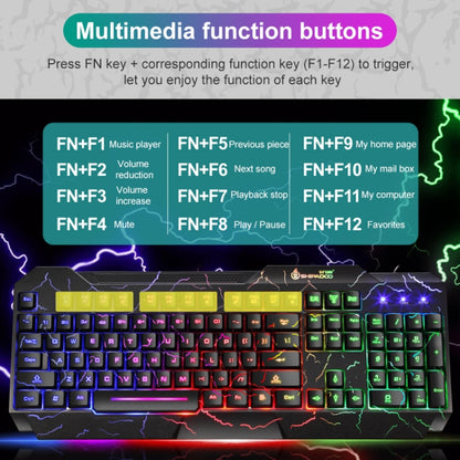 SHIPADOO D620 104-key Wired RGB Color Cracked Backlight Gaming Keyboard Mouse Kit for Laptop, PC - Wired Keyboard by SHIPADOO | Online Shopping South Africa | PMC Jewellery | Buy Now Pay Later Mobicred