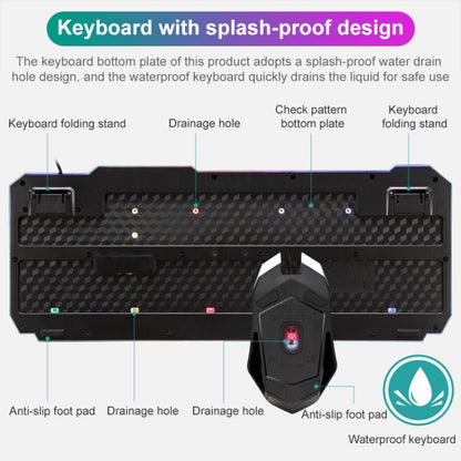 SHIPADOO D620 104-key Wired RGB Color Cracked Backlight Gaming Keyboard Mouse Kit for Laptop, PC - Wired Keyboard by SHIPADOO | Online Shopping South Africa | PMC Jewellery | Buy Now Pay Later Mobicred