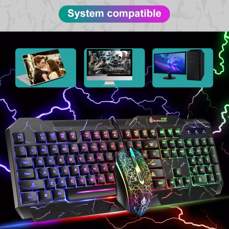 SHIPADOO D620 104-key Wired RGB Color Cracked Backlight Gaming Keyboard Mouse Kit for Laptop, PC - Wired Keyboard by SHIPADOO | Online Shopping South Africa | PMC Jewellery | Buy Now Pay Later Mobicred
