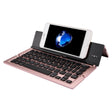 F18 Ultra-slim Rechargeable Foldable 58 Keys Bluetooth Wireless Keyboard with Holder(Rose Gold) - Wireless Keyboard by PMC TechLife | Online Shopping South Africa | PMC TechLife | Buy Now Pay Later Mobicred