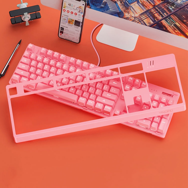 YINDIAO K300 USB Detachable Panel Mechanical Lighting Blue Shaft Gaming Wired Keyboard (Pink) - free shipping - PMC Jewellery - Order now!